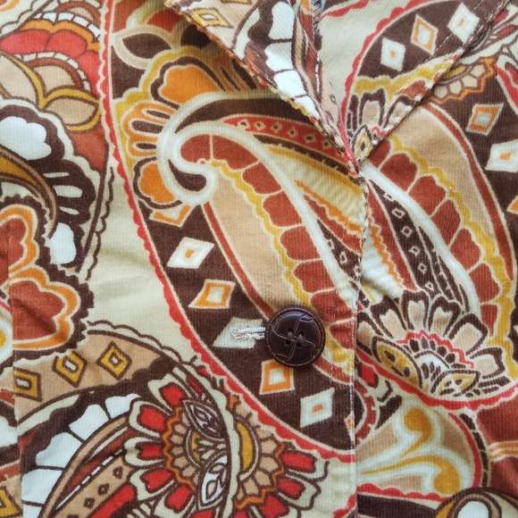 Vintage Inspired Print Corduroy Blazer - Picture 3 of 8